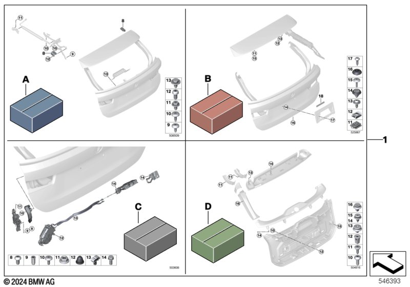 Монтажный комплект багажной двери