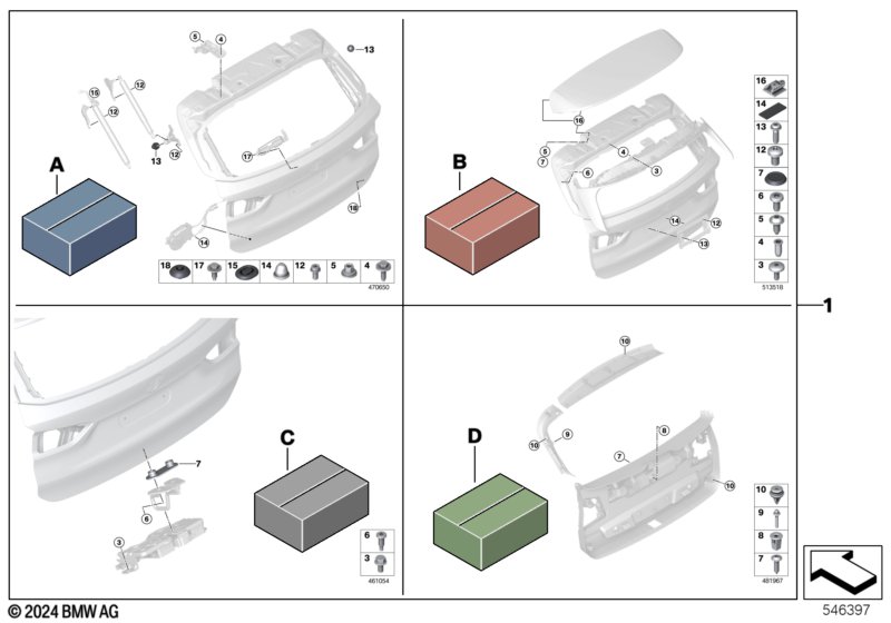 Монтажный комплект багажной двери