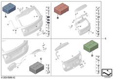 Монтажный комплект багажной двери