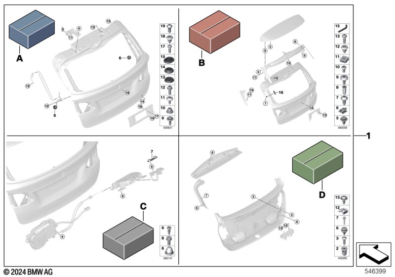 Монтажный комплект багажной двери