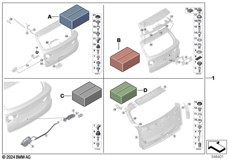 Монтажный комплект багажной двери