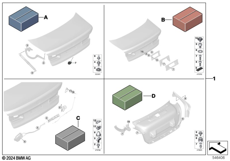 Монтажный комплект багажной двери