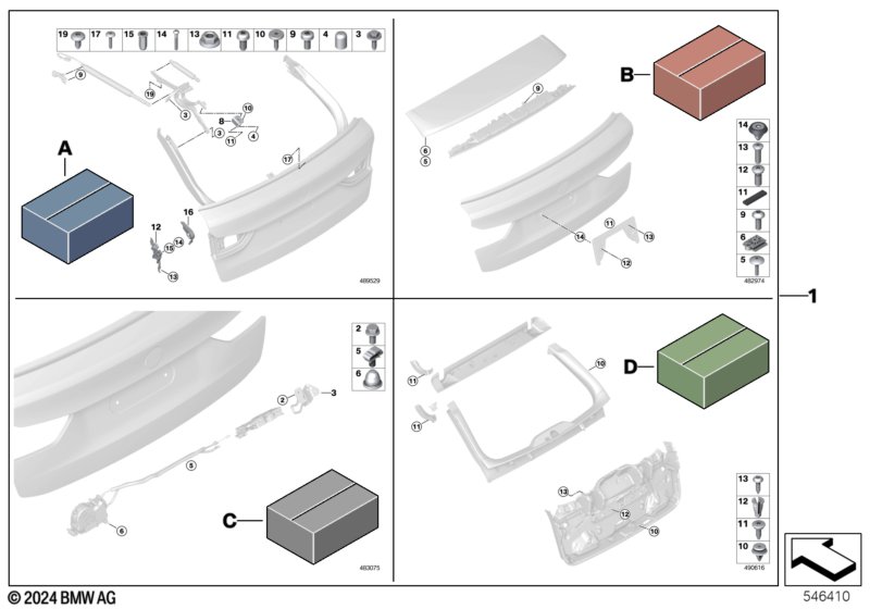 Монтажный комплект багажной двери