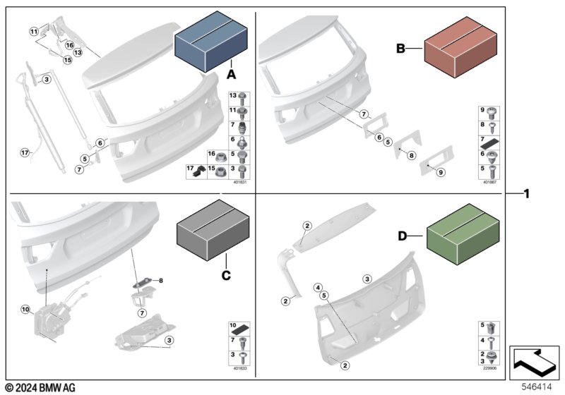 Монтажный комплект багажной двери