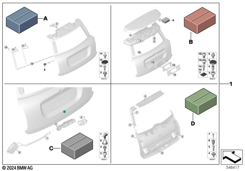 Монтажный комплект багажной двери