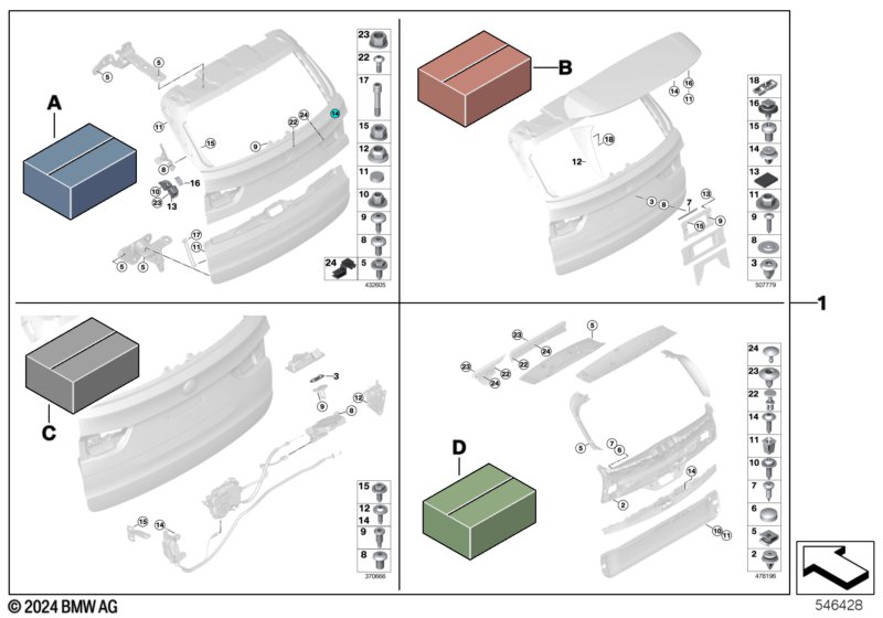 Монтажный комплект багажной двери