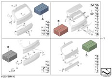 Монтажный комплект багажной двери