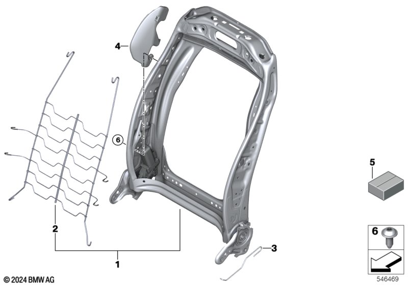 Каркас спинки переднего сиденья