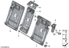 Каркас подушки зад.сид.с люком в спинке