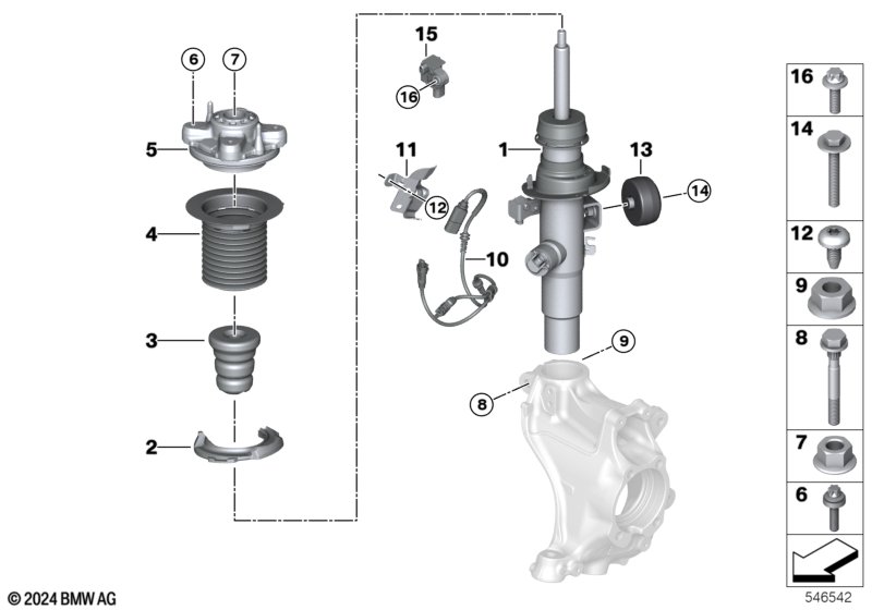 Стойка амортизатора Пд VDC/доп.элементы