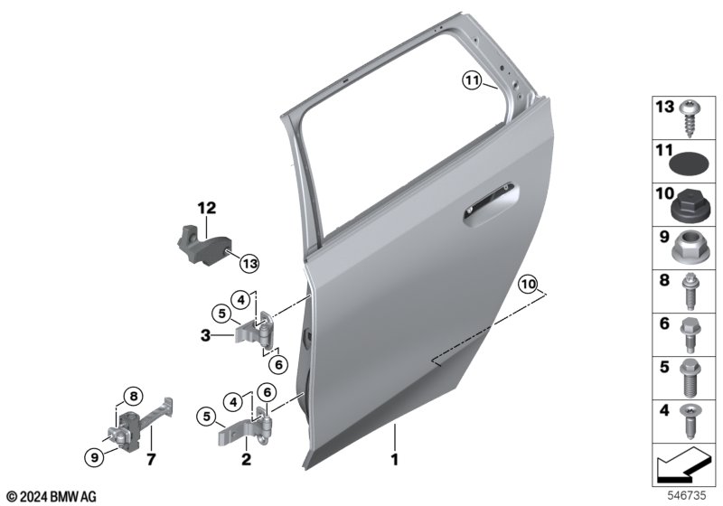 Задняя дверь - петля/ограничитель двери
