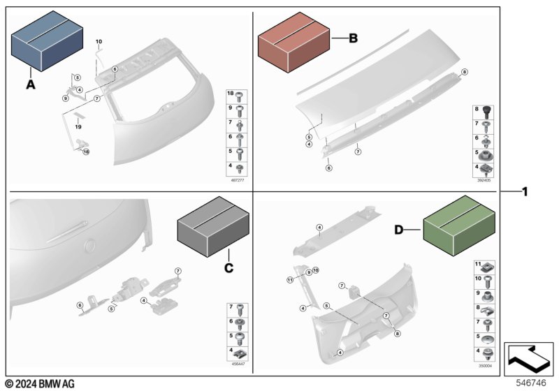Монтажный комплект багажной двери