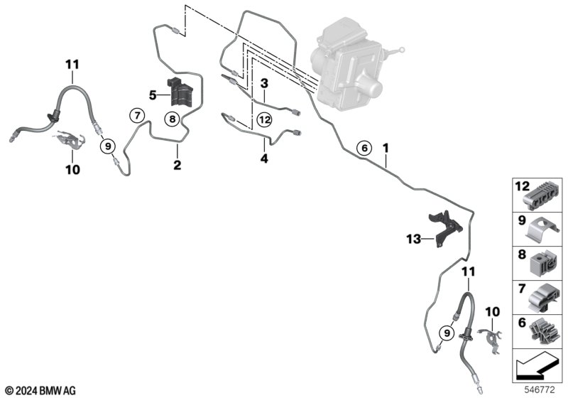 Трубопровод тормозного привода Пд