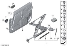 Механизм перемещения стекла двери Пд