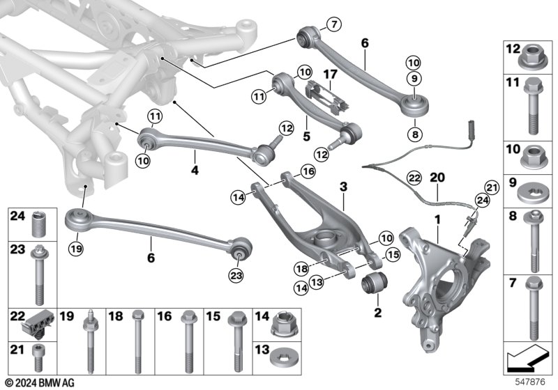 G80/G82 задний правый кулак