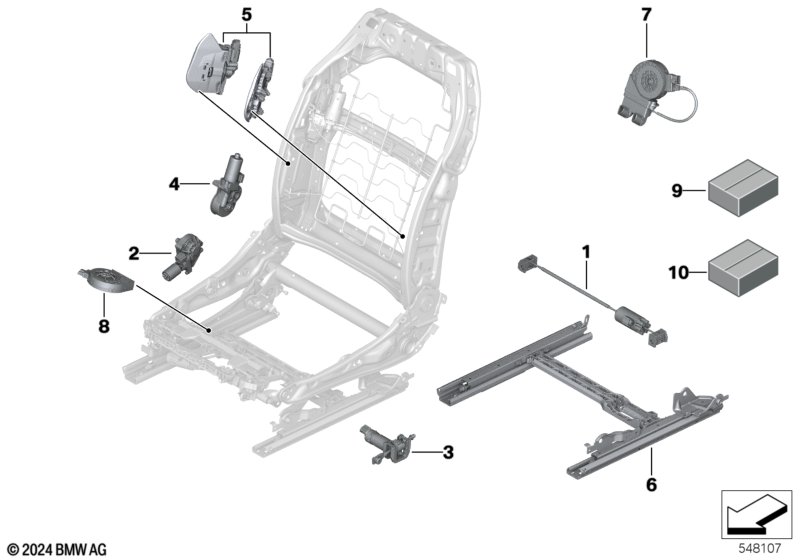 Сиденье Пд, э/оборудование и приводы