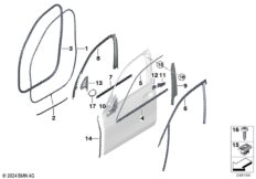 Накладки и уплотнения двери Пд