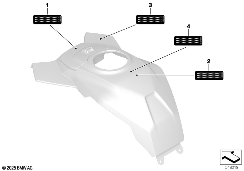 Предупр. табличка на кожухе топлив. бака