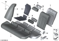 Набивка и обивка задн.сид.,люк в спинке