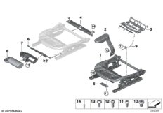 Каркас подушки пер. сиденья с ручн.рег.