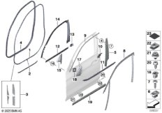 Накладки и уплотнения двери Пд