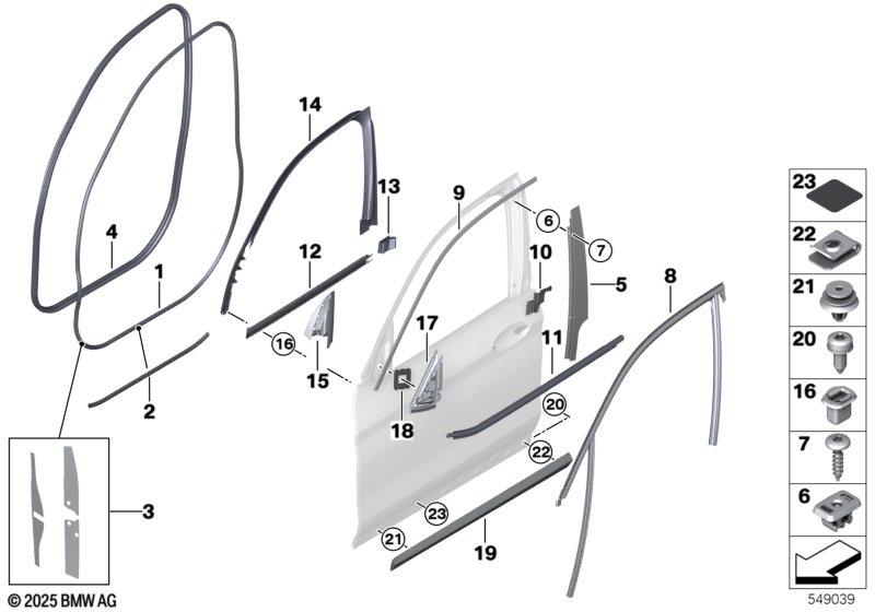 Накладки и уплотнения двери Пд