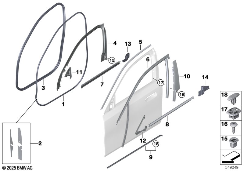 Накладки и уплотнения двери Пд