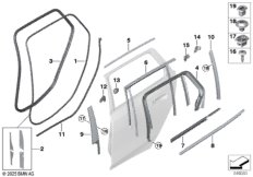 Накладки и уплотнения двери Зд