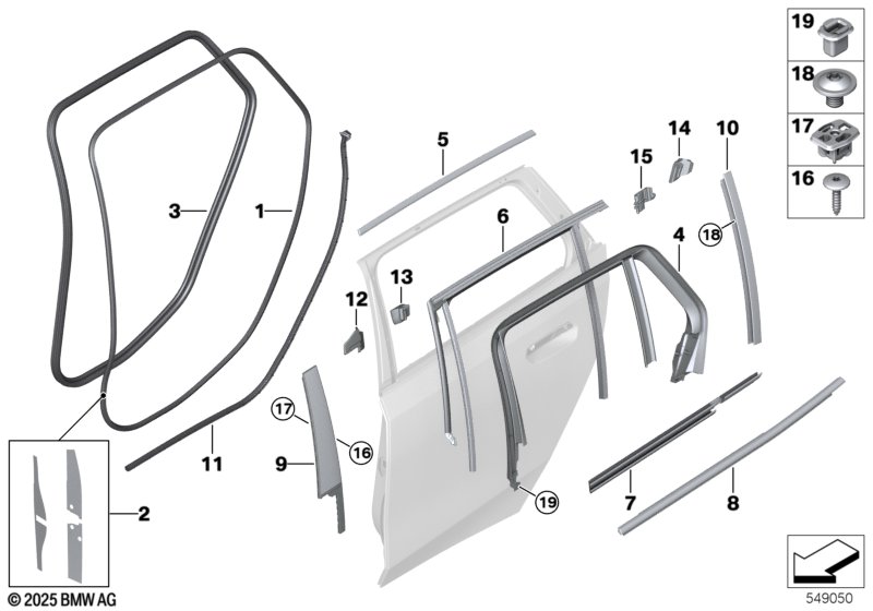 Накладки и уплотнения двери Зд
