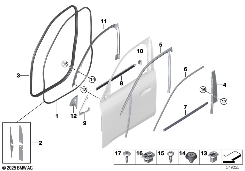 Накладки и уплотнения двери Пд