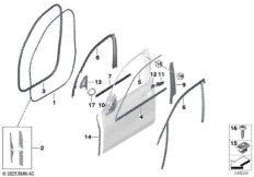 Накладки и уплотнения двери Пд