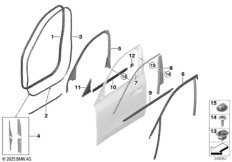 Накладки и уплотнения двери Пд