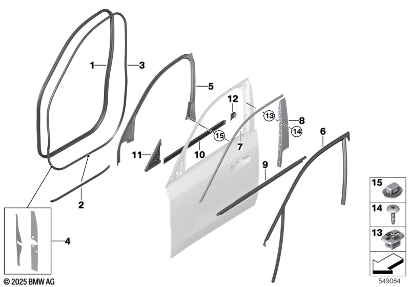 Накладки и уплотнения двери Пд