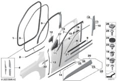 Накладки и уплотнения двери Пд