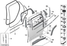 Накладки и уплотнения двери Зд
