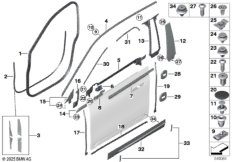 Накладки и уплотнения двери Пд