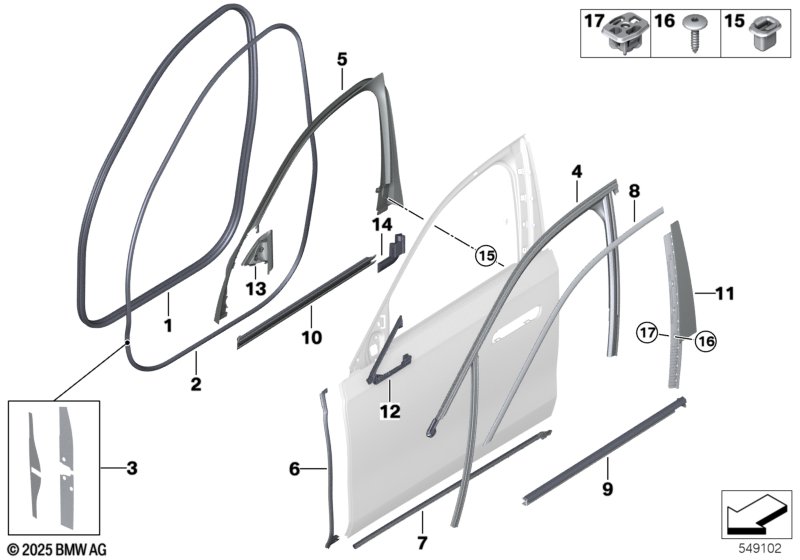 Накладки и уплотнения двери Пд