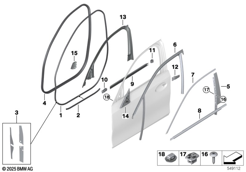 Накладки и уплотнения двери Пд