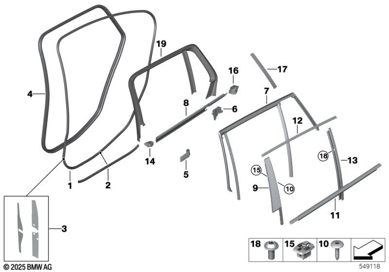 Накладки и уплотнения двери Зд