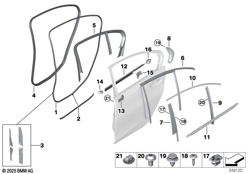 Накладки и уплотнения двери Зд