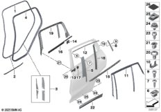 Накладки и уплотнения двери Зд