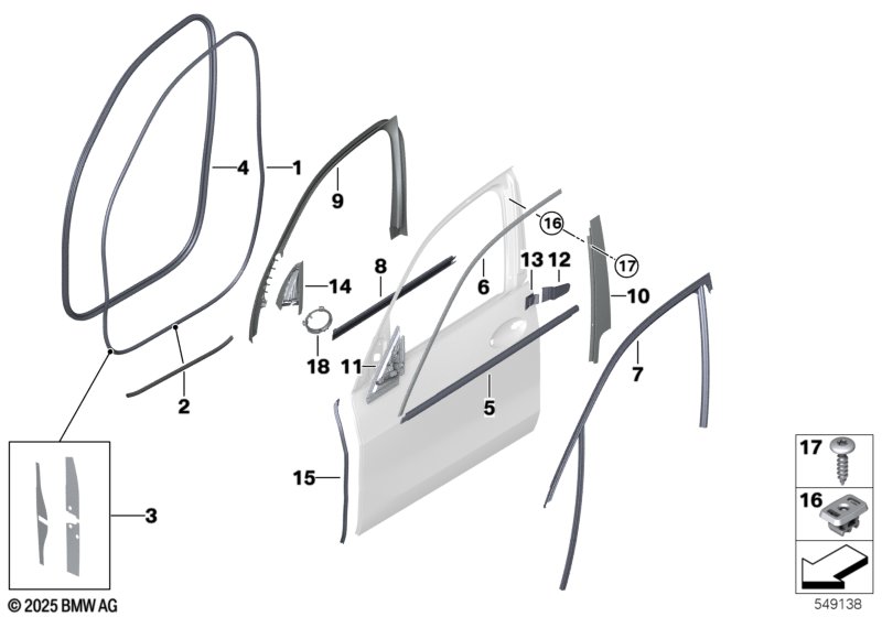 Накладки и уплотнения двери Пд