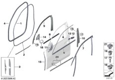 Накладки и уплотнения двери Пд