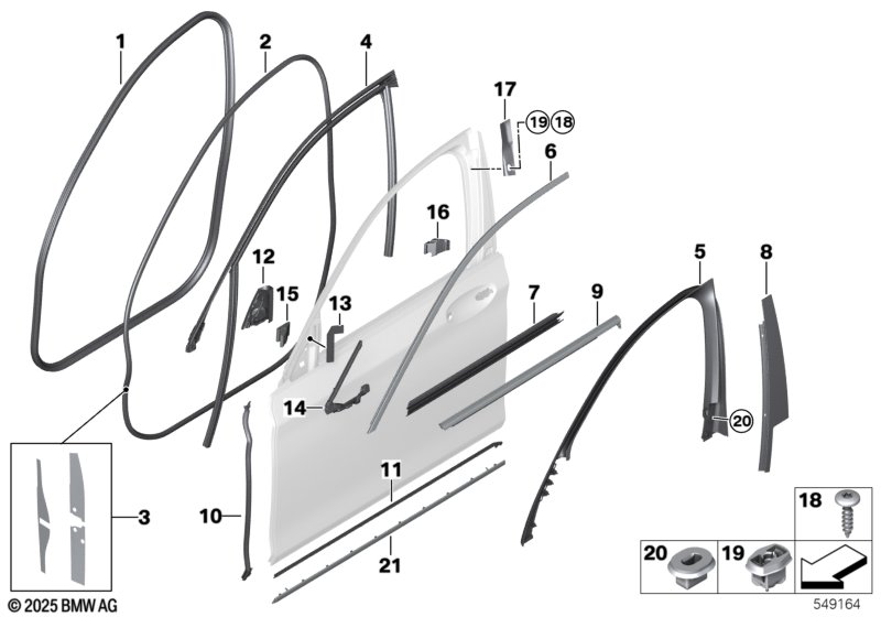 Накладки и уплотнения двери Пд