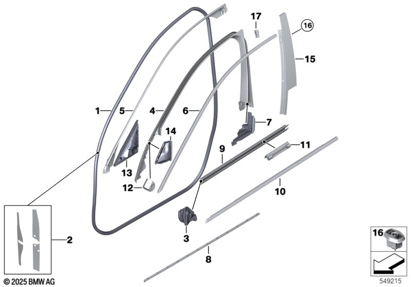 Накладки и уплотнения двери Пд