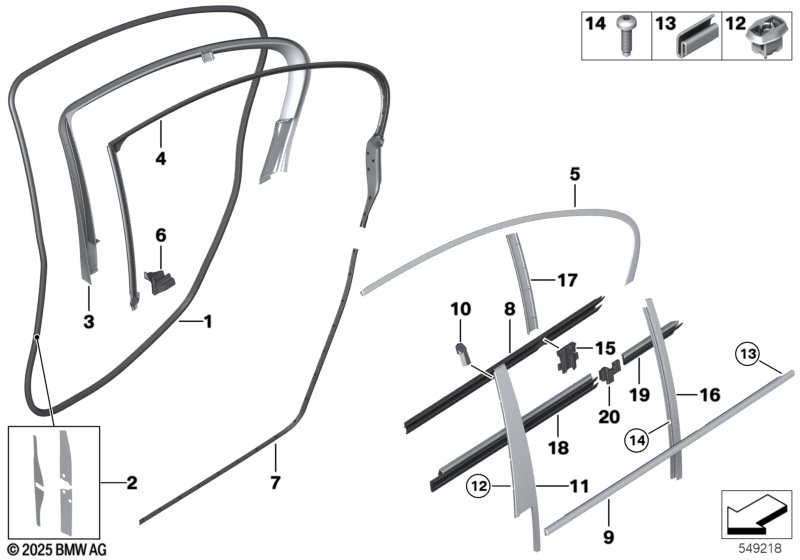 Накладки и уплотнения двери Зд