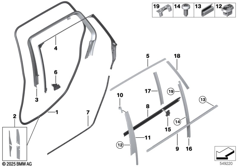 Накладки и уплотнения двери Зд