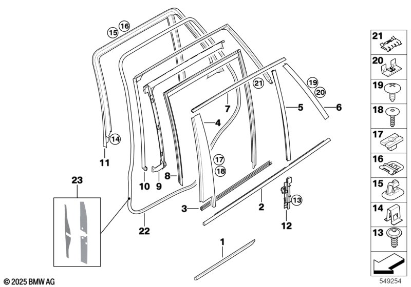 Защитный молдинг шахты Л Зд Наруж X5 E70. E70 LCI