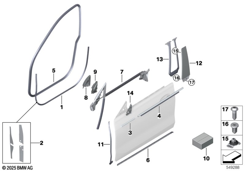 Накладки и уплотнения двери Пд