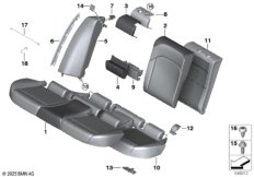 Набивка и обивка задн.сид.,люк в спинке